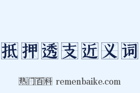 抵押透支近义词是什么意思的图片
